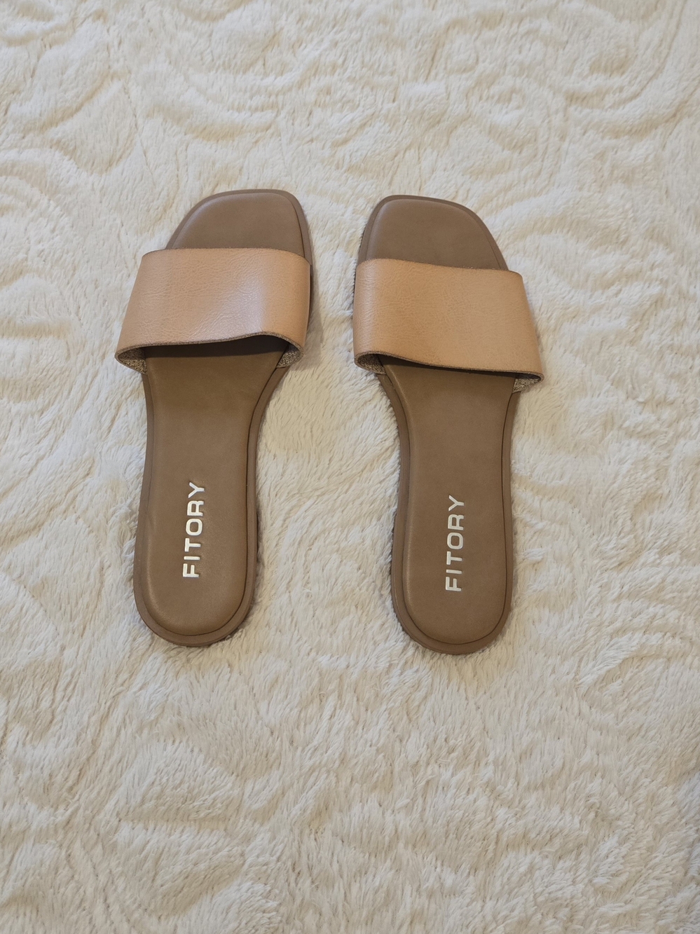 Tan Slide Sandals